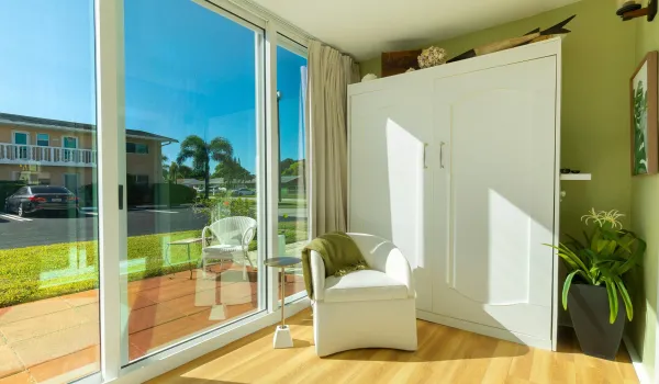 Porch with impact glass sliders