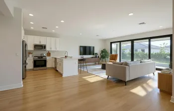 staged great room without dining table