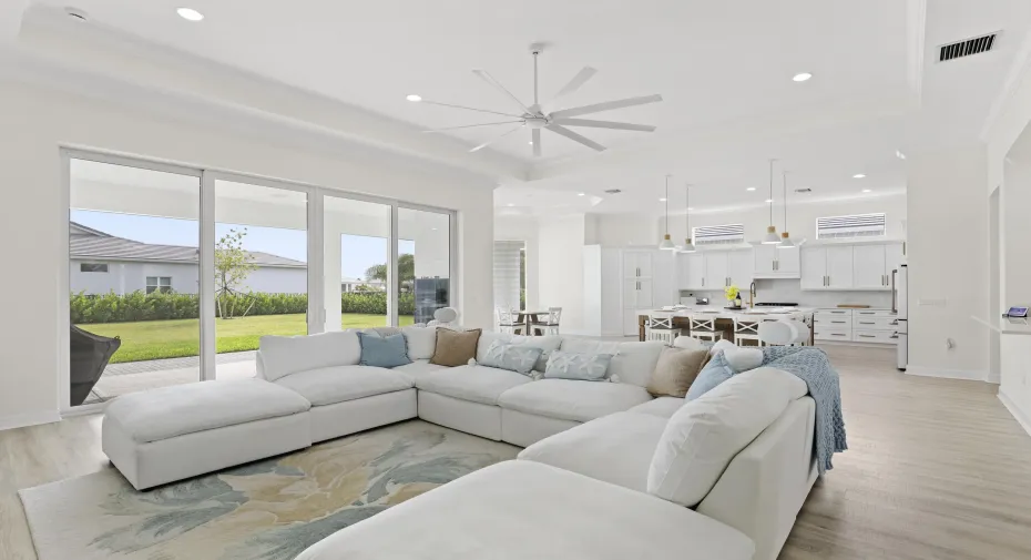 Stunning open floor plan, is perfect for entertaining or simply being together.