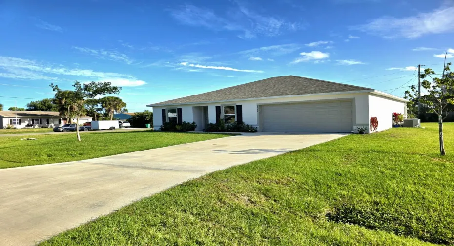 Front with Long Driveway
