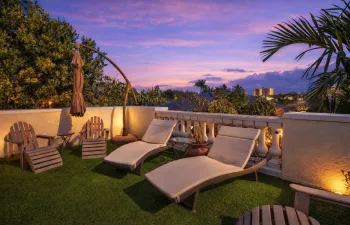Twilight from the rooftop terrace
