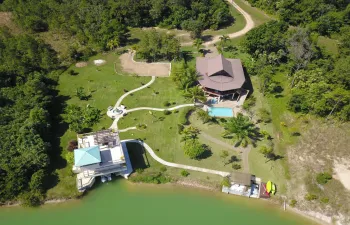 Aerial View of the Property (Main Estate and Boathouse)