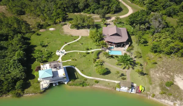 Aerial View of the Property (Main Estate and Boathouse)