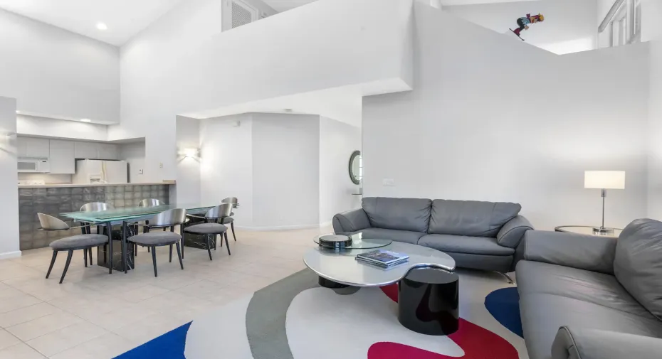 Very tall ceilings make this unit feel bigger than it is and very contemporary in feel