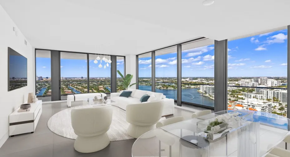 Virtually staged Living room