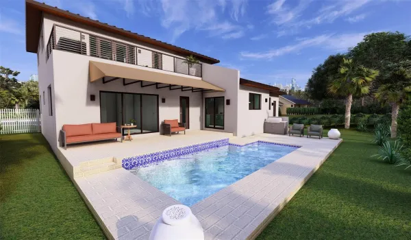 Renderings may include digital enhancements and/or virtual staging for illustrative purposes