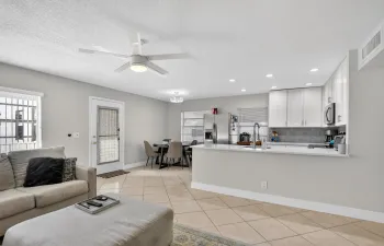 kitchen updated and ceiling and tile flooring