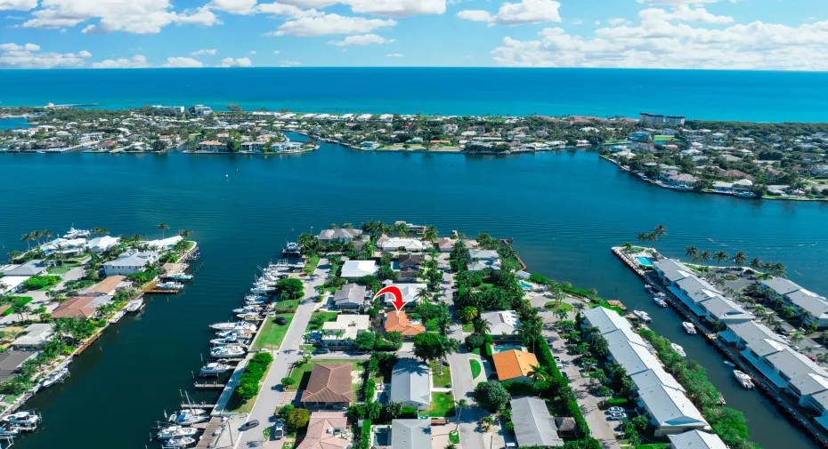 Located on its own little island. steps to the intracoastal waterway single family home -make it your own.NO HOA- Located on a large corner lot- family oriented & Fishing community minutes to the Boynton inlet (tight lines). East of Federal highway & located on the Boynton Beach spillway. 3 Bedroom 2 baths. 2 Parking spaces and plenty of space for a pool & parking for a boat trailer or RV. Private Boat lifts available for rent. Minutes to the beach and downtown- Go by land or water -boat, bike, car, golf cart or even the boynton circuit car for $1 to Banana Boat or Two Georges. Publix or the beach