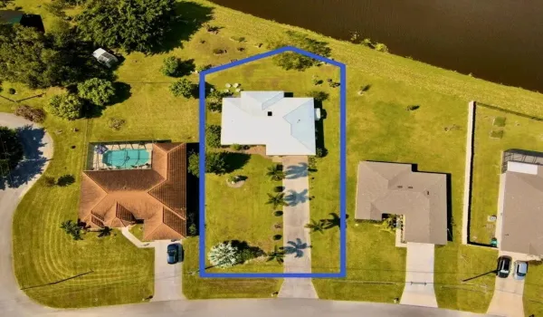 Aerial shows huge driveway