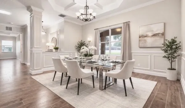 dining room virtually staged