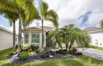 Beautifully enhanced landscaping with lighting!