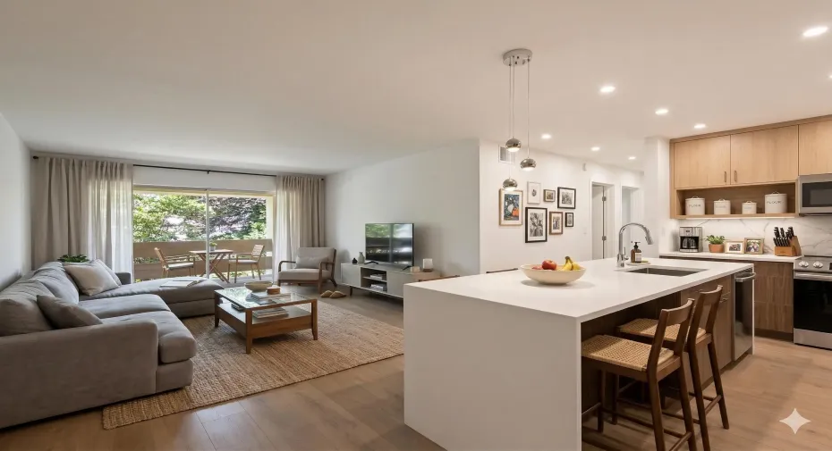 Kitchen Lounge view (staged)