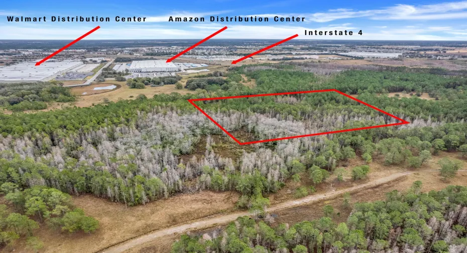 10.11 Acres of raw land close to all these distribution centers.