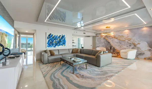 OP 901 2026 living ROOM WITH BLUE ART