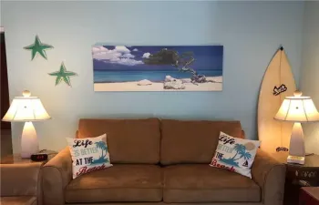 Spacious Living area fold out couch