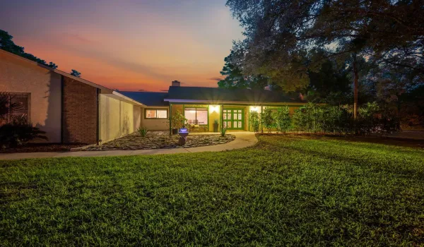 Front View Sunset. 2.5 Acre Estate