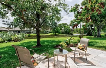 Sunny south facing paver patio for relaxing!