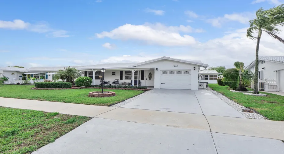 Lovely landscaping and double driveway,