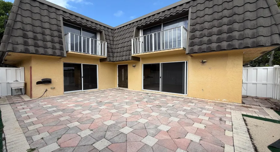 fenced patio
