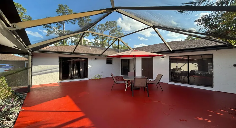 Private patio space of this villa