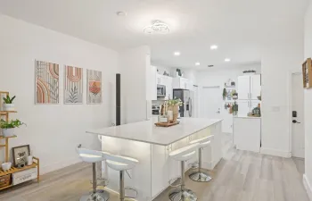 Dedicated dining space adjacent to the kitchen.