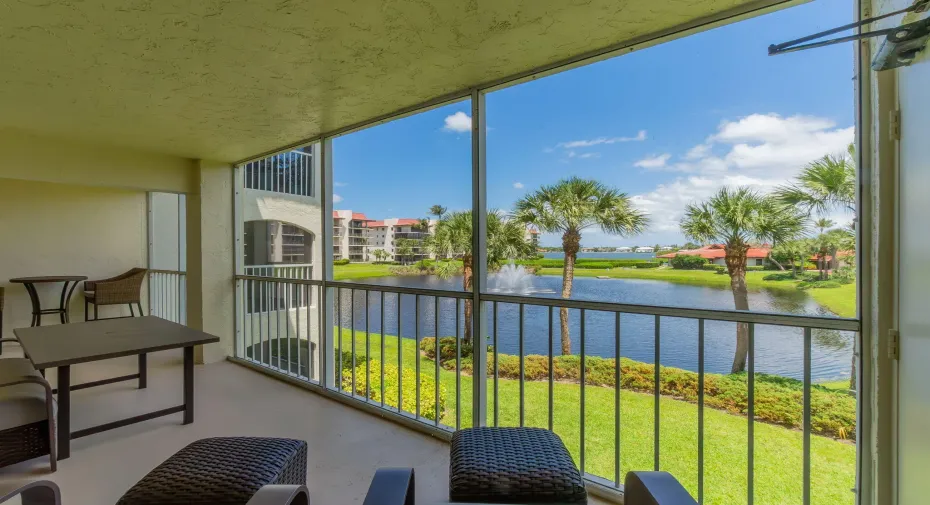 Large Balcony with Pond and Intracoastal Views