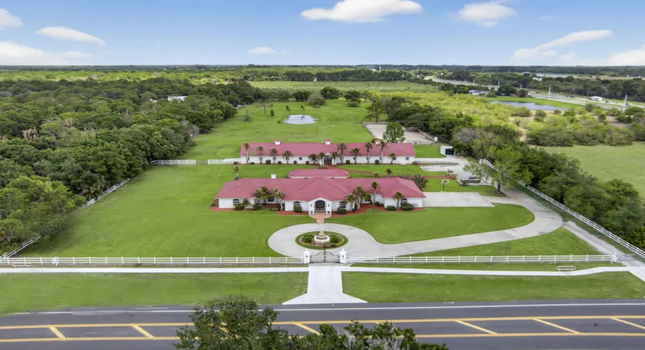 Aerial view front of estate