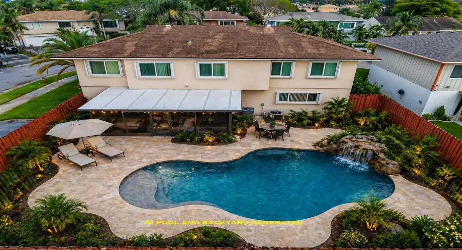 AI pool and backyard generated