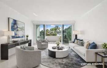 Living room is virtually staged without sellers personal property