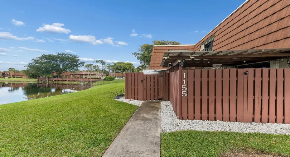 Front of townhome with beautiful lake views