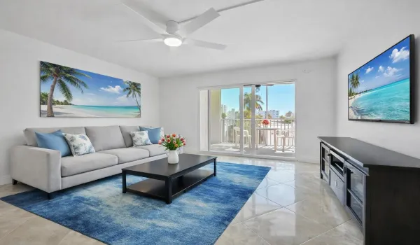 Modern living room with beach decor