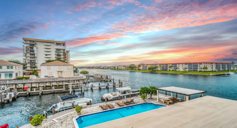 Balcony View Over Pool Down Intracoastal