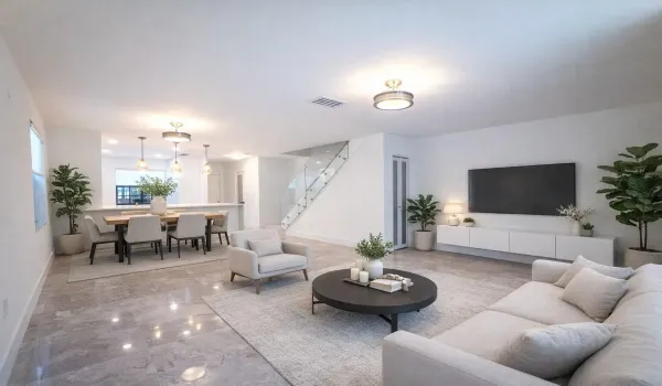 Open Concept - Living/Dining - Virtually Staged