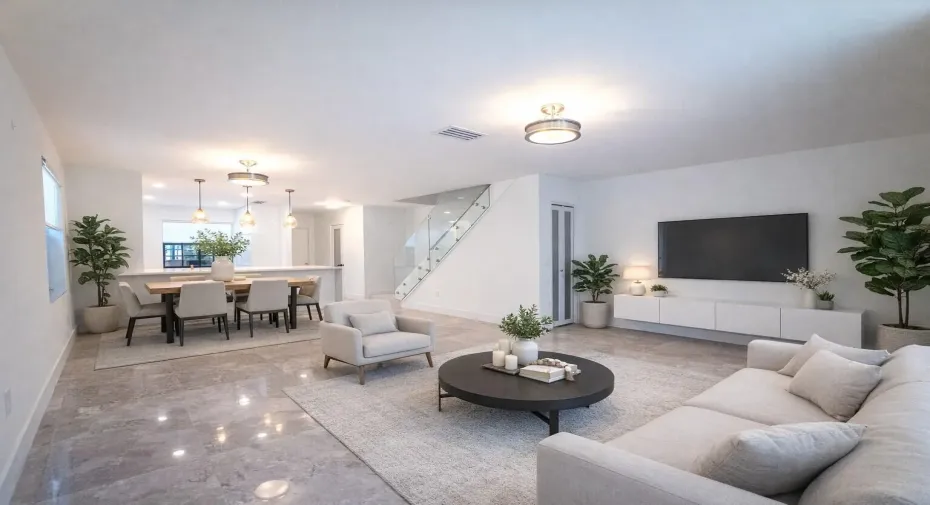 Open Concept - Living/Dining - Virtually Staged