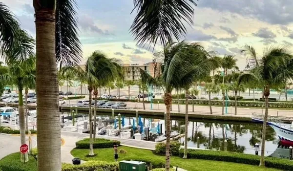 Enjoy Marina View from Covered Balcony