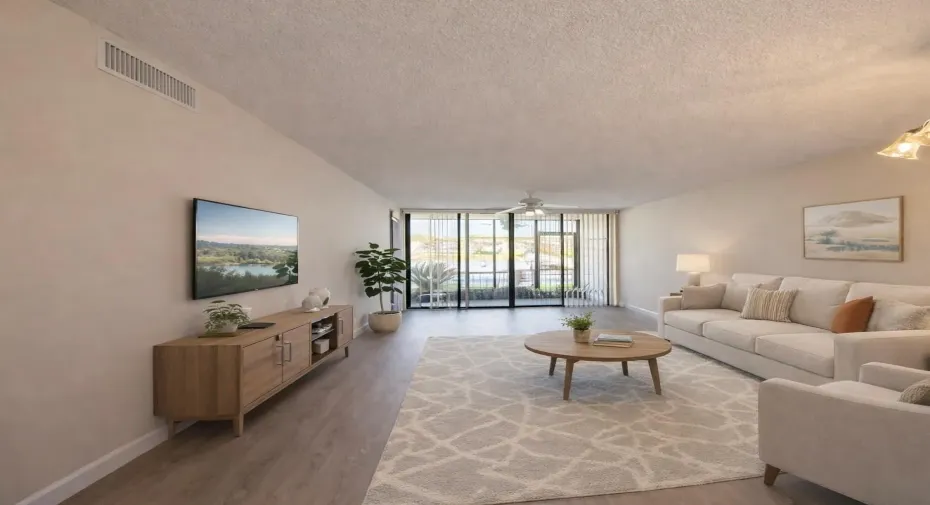 Virtually staged livingroom