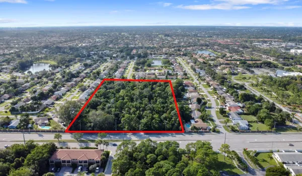 Over 400 feet of frontage on Military Trail - Aerial Looking West