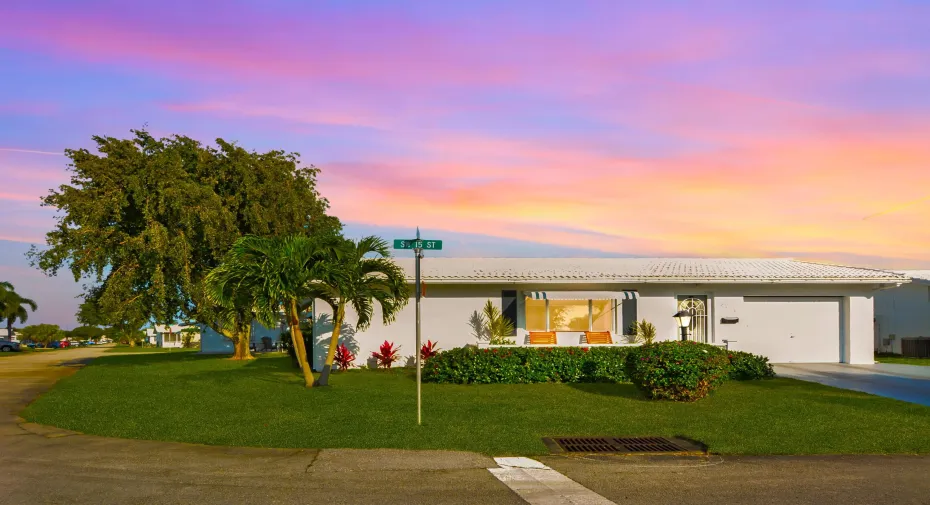 Oversized corner lot with lots of privacy. Nicely landscaped.
