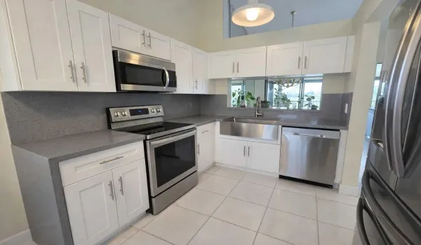 Kitchen with granite countertops, newer appliances