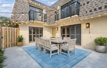 Virtually staged front patio