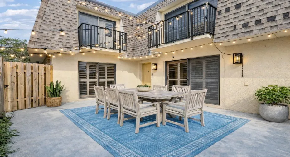 Virtually staged front patio