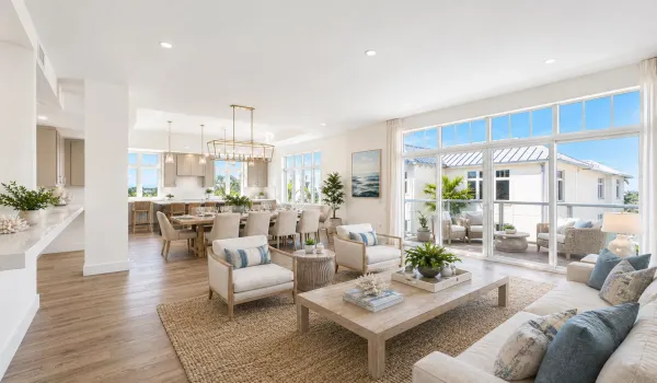 Virtually Staged Living, Dining and Kitchen Areas