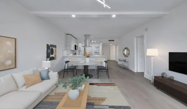 Virtually stage view of Kitchen from LR