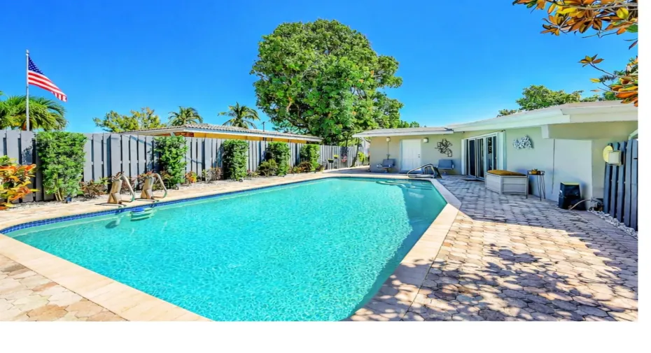 Sparkling private pool with gated entry