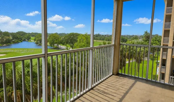 Balcony view to beautiful Garden and Golf Course and lake
