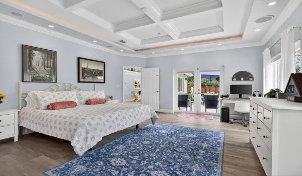 Huge Primary Bedroom with custom ceiling