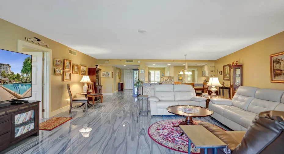 Wide Open LIving Space, Kitchen, LR/Dining