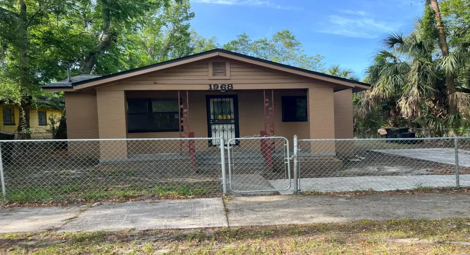 Front yard with off street parking