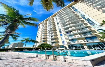 Back side of building and pool