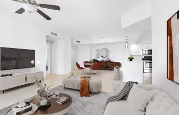 Virtually staged living room